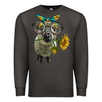 Smoke cute hempshire sheep with eyeglasses Premium Sweatshirt - LillyAllenDesigns
