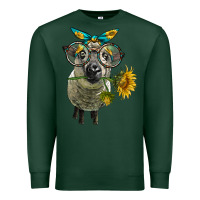 Sports Green cute hempshire sheep with eyeglasses Premium Sweatshirt - LillyAllenDesigns