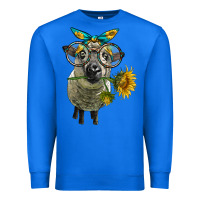 True Royal cute hempshire sheep with eyeglasses Premium Sweatshirt - LillyAllenDesigns