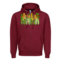 Burgundy lucky mama Zipper Hoodie - Artiststas