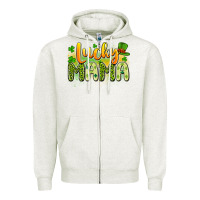 Oatmeal Heather lucky mama Zipper Hoodie - Artiststas