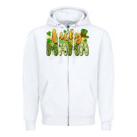White lucky mama Zipper Hoodie - Artiststas