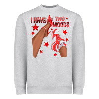Heather Grey Bright Red I Have Two Moods Afro Girl Sneakers Heavyweight Sweatshirt - texasbilliewilder