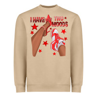 Mushroom Bright Red I Have Two Moods Afro Girl Sneakers Heavyweight Sweatshirt - texasbilliewilder