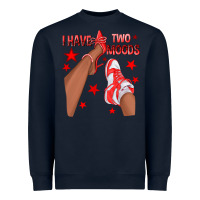 Navy Bright Red I Have Two Moods Afro Girl Sneakers Heavyweight Sweatshirt - texasbilliewilder