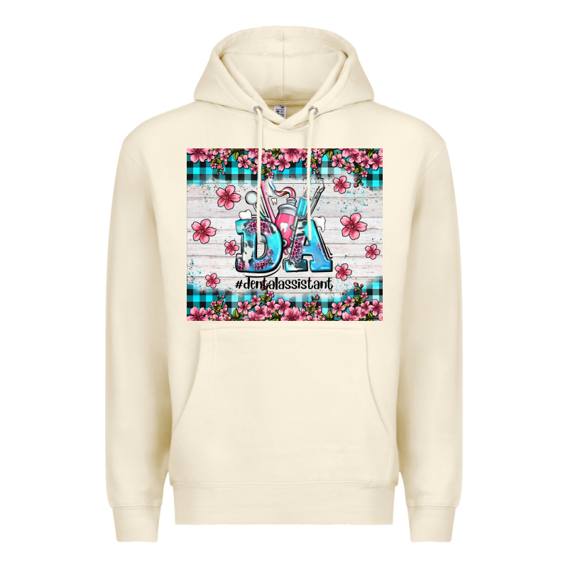Da Dental Assistant Dentist Element With Flowers Premium Hoodie by AdoDesignShop | Teevron