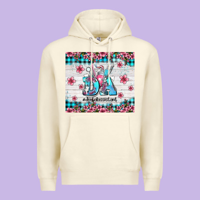 Da Dental Assistant Dentist Element With Flowers Premium Hoodie Designed By Adodesignshop