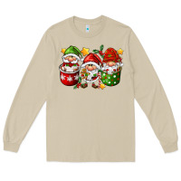 Mushroom coffee cup santa gnomies Long Sleeve Tee - FaDigitalArtStudio