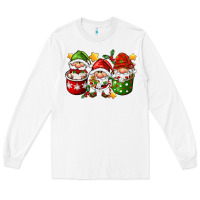 White coffee cup santa gnomies Long Sleeve Tee - FaDigitalArtStudio