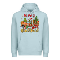 Blue Mist merry christmas gingerbread truck Premium Hoodie - MaliasSmallBusiness