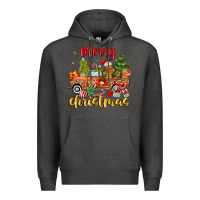 Charcoal Heather merry christmas gingerbread truck Premium Hoodie - MaliasSmallBusiness