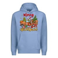 Colony Blue merry christmas gingerbread truck Premium Hoodie - MaliasSmallBusiness