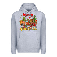 Heather Grey merry christmas gingerbread truck Premium Hoodie - MaliasSmallBusiness