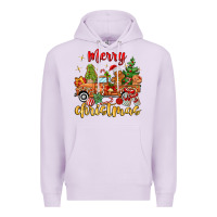 Lilac merry christmas gingerbread truck Premium Hoodie - MaliasSmallBusiness