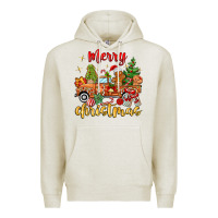 Oatmeal Heather merry christmas gingerbread truck Premium Hoodie - MaliasSmallBusiness