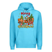 Ocean Blue merry christmas gingerbread truck Premium Hoodie - MaliasSmallBusiness
