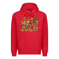 Red merry christmas gingerbread truck Premium Hoodie - MaliasSmallBusiness