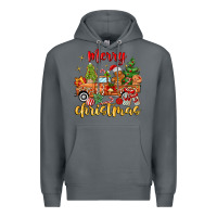 Rock merry christmas gingerbread truck Premium Hoodie - MaliasSmallBusiness