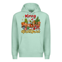 Seafoam merry christmas gingerbread truck Premium Hoodie - MaliasSmallBusiness