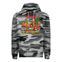 Slate Camo merry christmas gingerbread truck Premium Hoodie - MaliasSmallBusiness