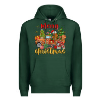 Sports Green merry christmas gingerbread truck Premium Hoodie - MaliasSmallBusiness