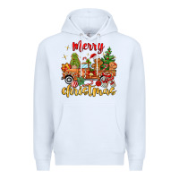 White merry christmas gingerbread truck Premium Hoodie - MaliasSmallBusiness