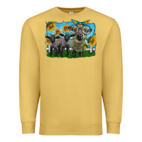 Antique Gold cute hempshire sheep family Premium Sweatshirt - LillyAllenDesigns