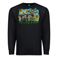 Black cute hempshire sheep family Premium Sweatshirt - LillyAllenDesigns