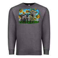 Charcoal Heather cute hempshire sheep family Premium Sweatshirt - LillyAllenDesigns