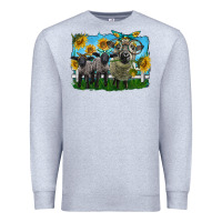 Heather Grey cute hempshire sheep family Premium Sweatshirt - LillyAllenDesigns