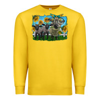 Lemon cute hempshire sheep family Premium Sweatshirt - LillyAllenDesigns