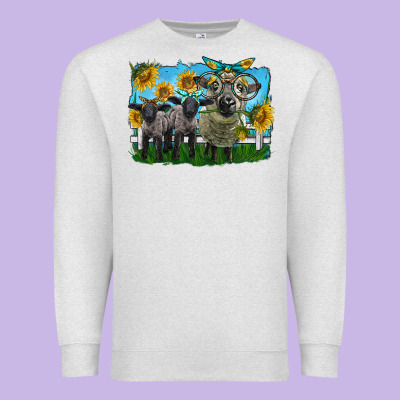 Cute Hempshire Sheep Family Premium Sweatshirt Designed By Lillyallendesigns