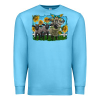 Ocean Blue cute hempshire sheep family Premium Sweatshirt - LillyAllenDesigns