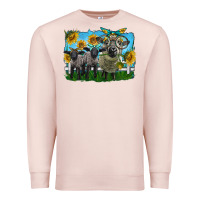 Pale Pink cute hempshire sheep family Premium Sweatshirt - LillyAllenDesigns