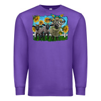 Purple cute hempshire sheep family Premium Sweatshirt - LillyAllenDesigns