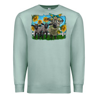 Seafoam cute hempshire sheep family Premium Sweatshirt - LillyAllenDesigns