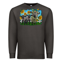 Smoke cute hempshire sheep family Premium Sweatshirt - LillyAllenDesigns