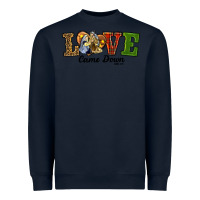 Navy Love Came Down Baby Jesus Christmas Heavyweight Sweatshirt - RanaPortraitStore
