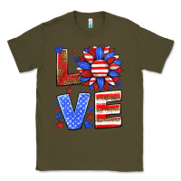 Army Green love america sunflower Classic Tee - HRA Design Shop