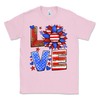 Bubblegum Pink love america sunflower Classic Tee - HRA Design Shop