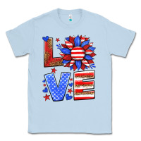 Dusty Blue love america sunflower Classic Tee - HRA Design Shop