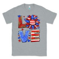 Heather Grey love america sunflower Classic Tee - HRA Design Shop