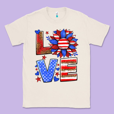 Love America Sunflower Classic Tee Designed By Hra Design Shop