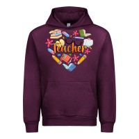 Mauve Wine teacher heart Urban Hoodie - Artiststas