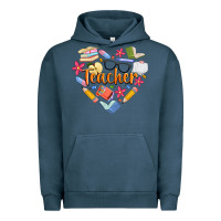Pigment Midnight Navy teacher heart Urban Hoodie - Artiststas