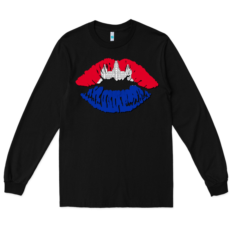 Cambodian Flag Lips Long Sleeve Tee by AdoDesignShop | Teevron