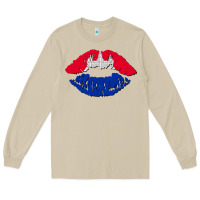 Mushroom cambodian flag lips Long Sleeve Tee - AdoDesignShop