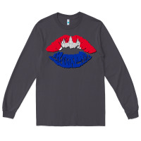 Smoke cambodian flag lips Long Sleeve Tee - AdoDesignShop
