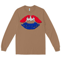 Toasted Coconut cambodian flag lips Long Sleeve Tee - AdoDesignShop