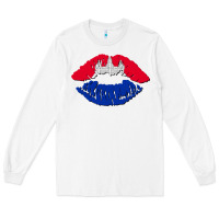 White cambodian flag lips Long Sleeve Tee - AdoDesignShop